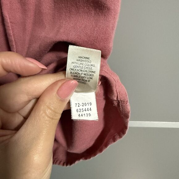 J.Jill Women Sleeveless Linen Cotton Blend Button Up Lace Trim Tank Top Pink Med - Picture 6 of 6